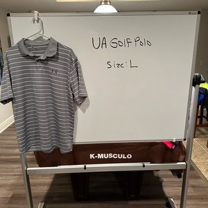 Gray striped UA polo